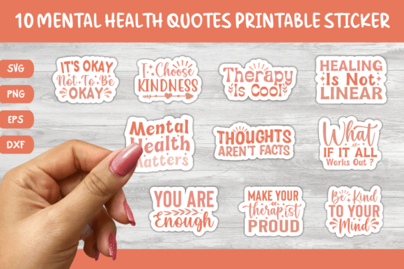 Download 10 Printable Mental Health Sticker Pack - Mental health sticker pack Collection