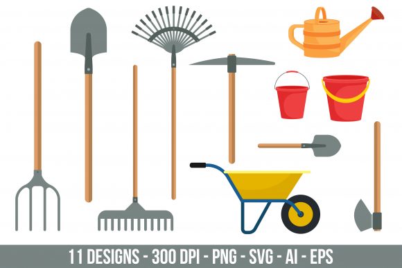 Download Gardening Tools Clipart Set. - Premium Resources