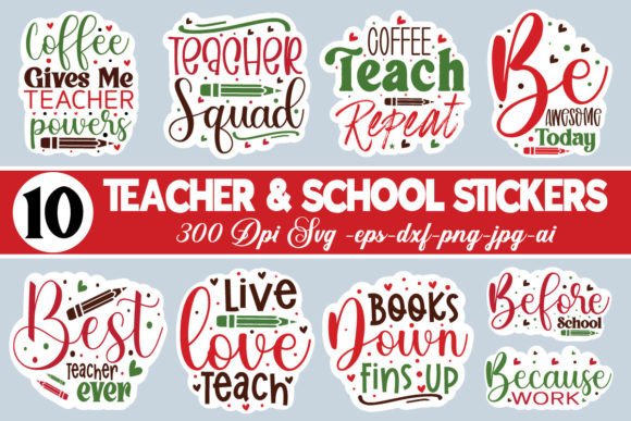Download Teacher &amp; School Sublimation Stickers Bu - Sublimation stickers Collection