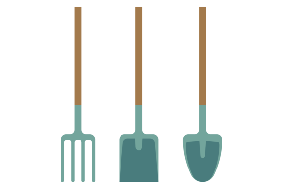 Download Gardening Tools Color Icon. Shovel and H - Premium Bundle
